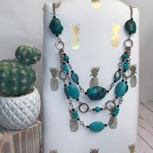 Handmade real turquoise & silver woman’s necklace